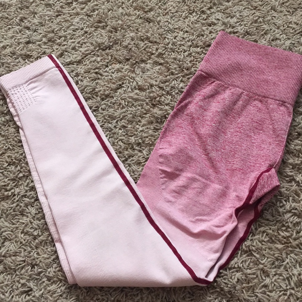Gymshark beet/chalk pink ombré seamless leggings